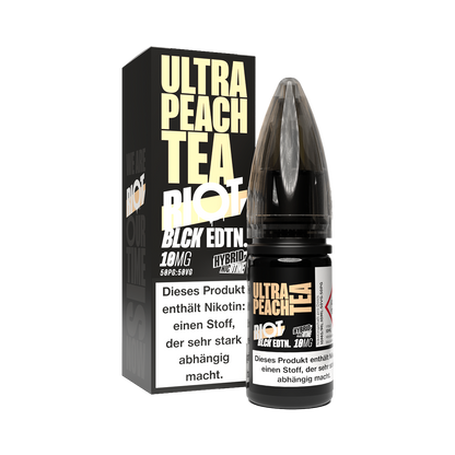 Riot Squad - BLCK Edition - Ultra Peach Tea - 10ml Fertigliquid (Hybrid Nikotinsalz)