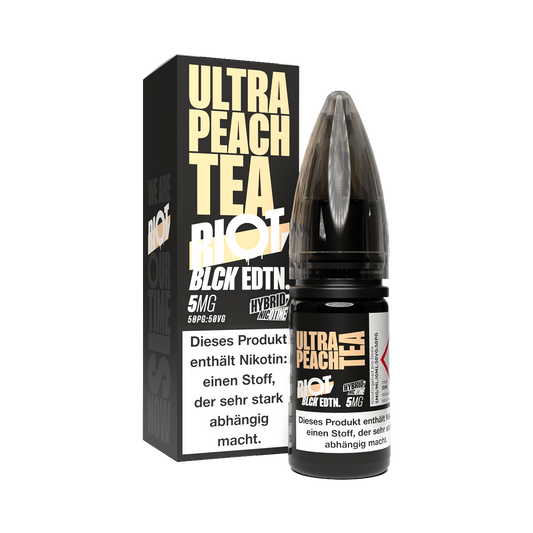 Riot Squad - BLCK Edition - Ultra Peach Tea - 10ml Fertigliquid (Hybrid Nikotinsalz)