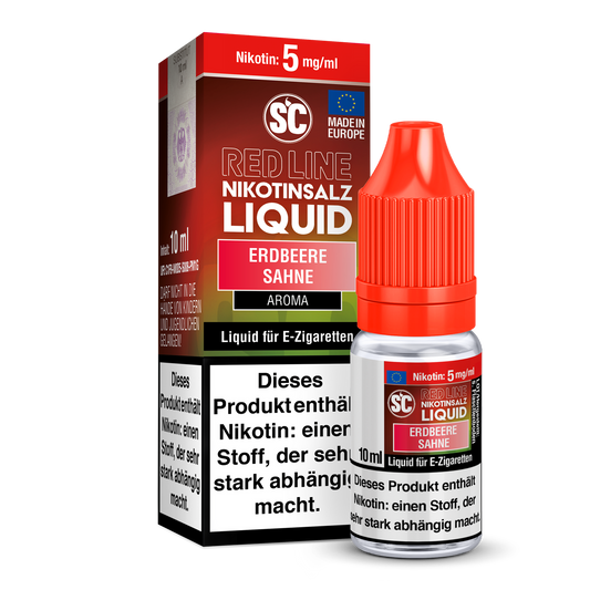 SC - Red Line Erdbeere Sahne - 10ml Fertigliquid (Nikotinfrei/Nikotinsalz)