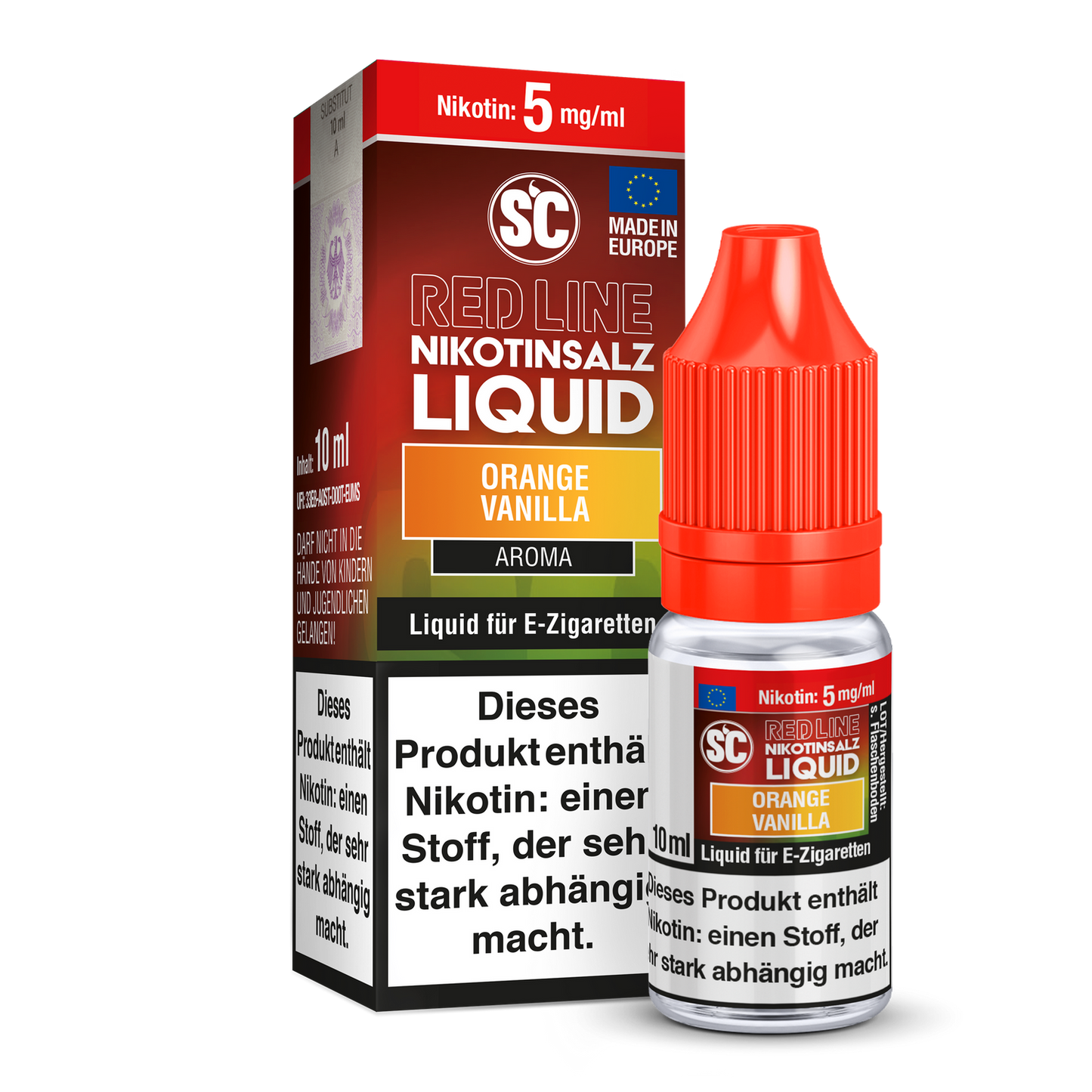 SC - Red Line Orange Vanilla - 10ml Fertigliquid (Nikotinfrei/Nikotinsalz)