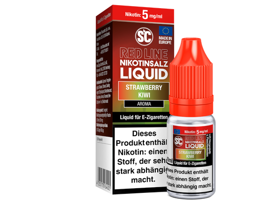 SC - Red Line - Strawberry Kiwi - 10ml Fertigliquid (Nikotinfrei/Nikotinsalz)