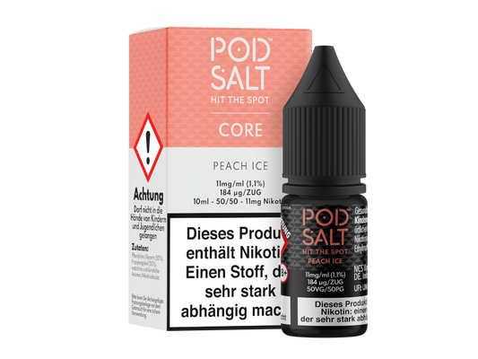 Pod Salt Core - Peach Ice - 10ml Fertigliquid (Nikotinsalz)