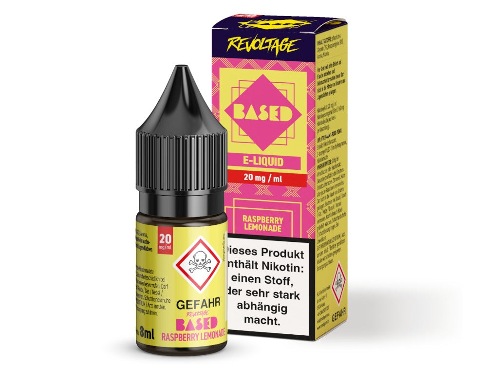 Revoltage - BASED - Raspberry Lemonade - 10ml Fertigliquid (Nikotinfrei/Hybrid Nikotinsalz)