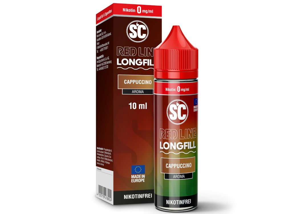 SC - Red Line - Cappuccino - 10ml Longfill Aroma (60ml Flasche)