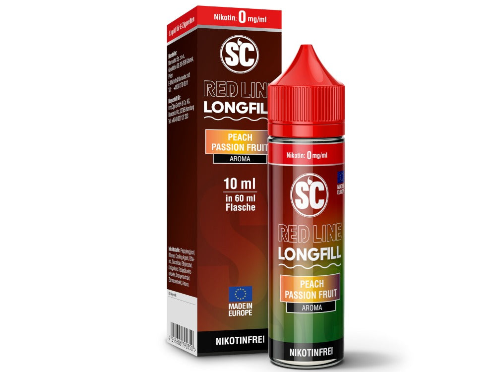 SC - Red Line - Peach Passion Fruit V2 - 10ml Longfill Aroma (60ml Flasche)