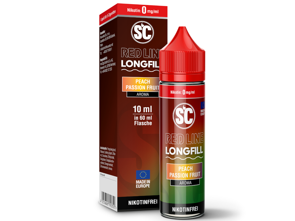 SC - Red Line - Peach Passion Fruit V2 - 10ml Longfill Aroma (60ml Flasche)