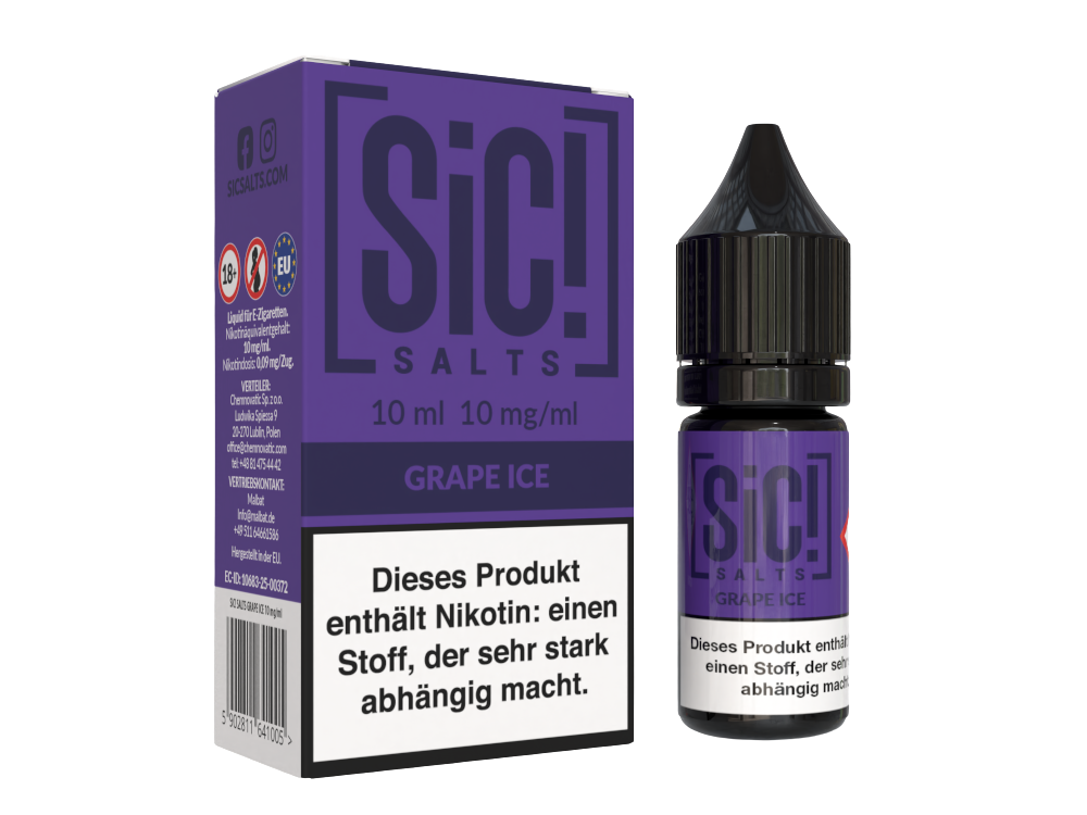 SiC! Salts - Grape Ice - 10ml Fertigliquid (Nikotinsalz)