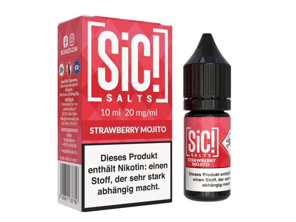 SiC! Salts - Strawberry Mojito - 10ml Fertigliquid (Nikotinsalz)