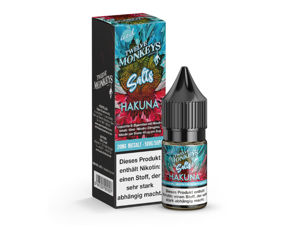 Twelve Monkeys - Iced - Hakuna - 10ml Fertigliquid (Nikotinsalz)