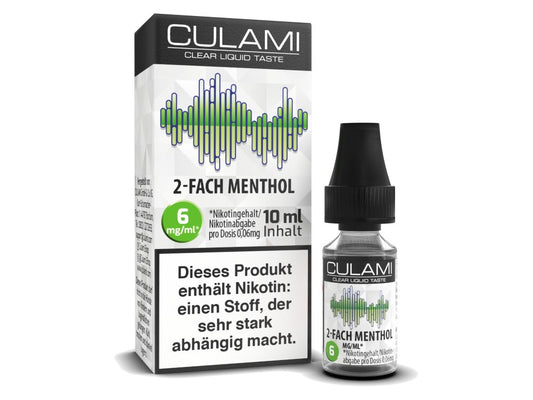 Culami - 2-Fach Menthol - 10ml Fertigliquid (Nikotinfrei/Nikotin) - 2-Fach Menthol 1er Packung 6 mg/ml- Vapes4you
