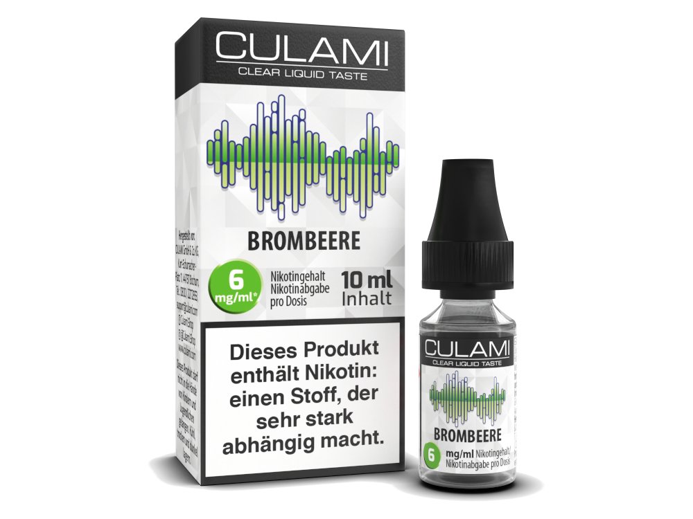 Culami - Brombeere - 10ml Fertigliquid (Nikotinfrei/Nikotin) - Brombeere 1er Packung 6 mg/ml- Vapes4you