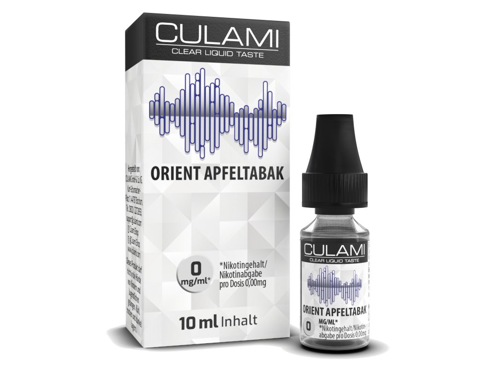 Culami - Orient Apfeltabak - 10ml Fertigliquid (Nikotinfrei/Nikotin) - Orient Apfeltabak 1er Packung 0 mg/ml- Vapes4you
