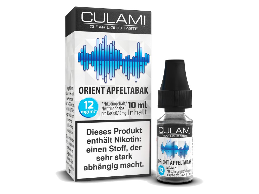 Culami - Orient Apfeltabak - 10ml Fertigliquid (Nikotinfrei/Nikotin) - Orient Apfeltabak 1er Packung 12 mg/ml- Vapes4you