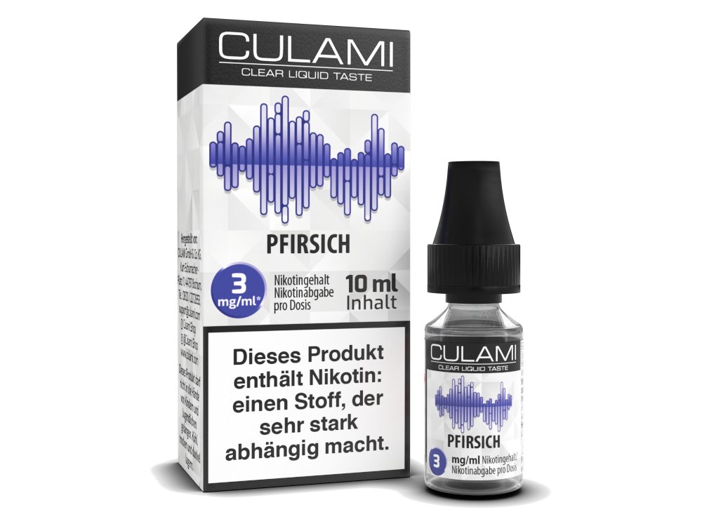 Culami - Pfirsich - 10ml Fertigliquid (Nikotinfrei/Nikotin) - Pfirsich 1er Packung 3 mg/ml- Vapes4you