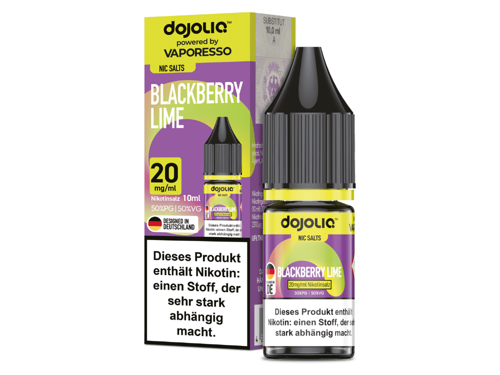 Dojoliq - Blackberry Lime - 10ml Fertigliquid (Nikotinsalz) - Blackberry Lime 1er Packung 20 mg/ml - Vapes4you