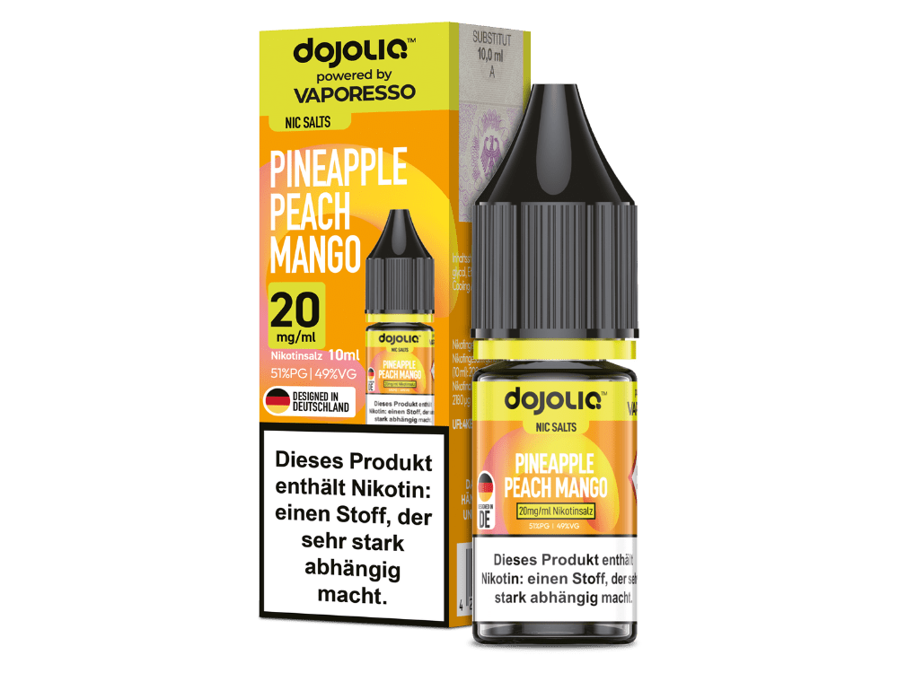 Dojoliq - Pineapple Peach Mango - 10ml Fertigliquid (Nikotinsalz) - Pineapple Peach Mango 1er Packung 20 mg/ml - Vapes4you