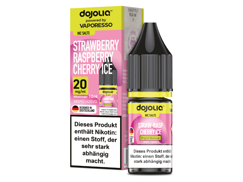 Dojoliq - Strawberry Raspberry Cherry Ice - 10ml Fertigliquid (Nikotinsalz) - Strawberry Raspberry Cherry Ice 1er Packung 20 mg/ml - Vapes4you