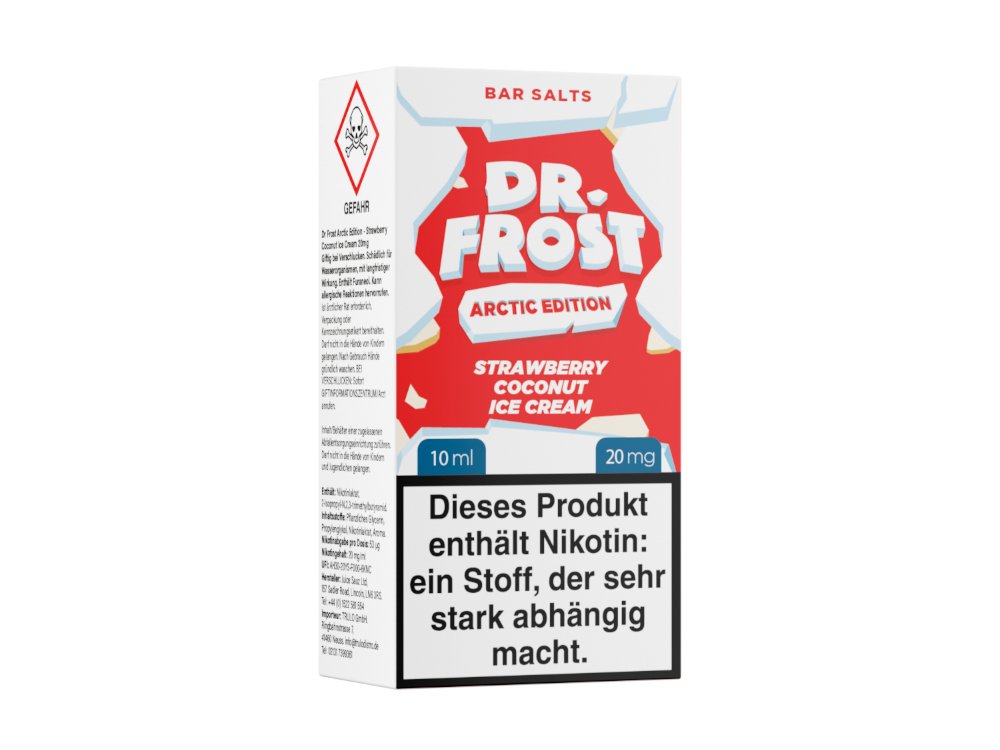 Dr. Frost - Arctic Edition - Strawberry Coconut Ice Cream - 10ml Fertigliquid (Nikotinsalz) - Strawberry Coconut Ice Cream 1er Packung 20 mg/ml - Vapes4you