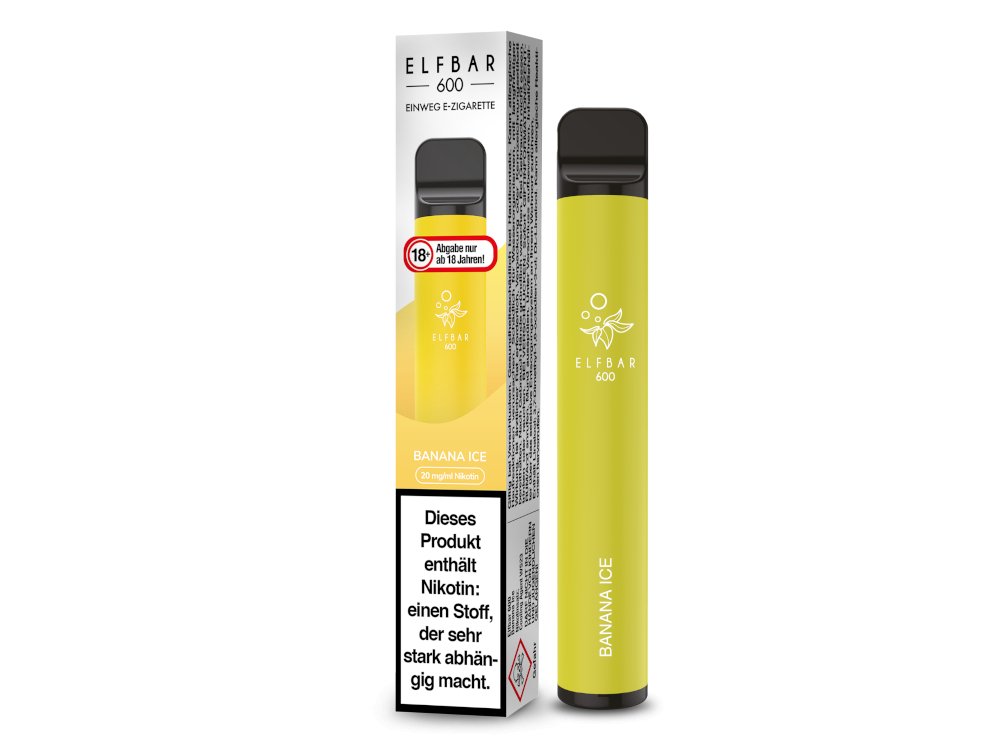 Elf Bar - 600 - Einweg E - Zigarette (Nikotin) - Banana Ice 1er Packung 20 mg/ml - Vapes4you