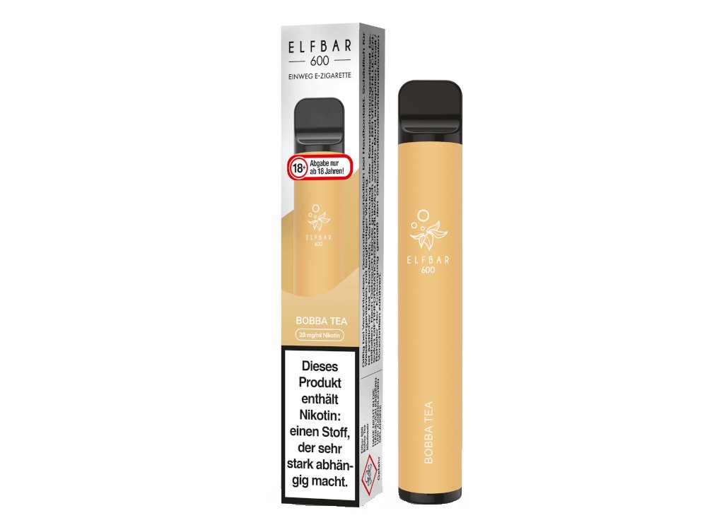 Elf Bar - 600 - Einweg E - Zigarette (Nikotin) - Bobba Milk Tea 1er Packung 20 mg/ml - Vapes4you