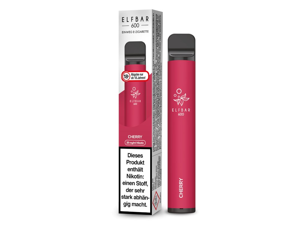 Elf Bar - 600 - Einweg E - Zigarette (Nikotin) - Cherry 1er Packung 20 mg/ml - Vapes4you