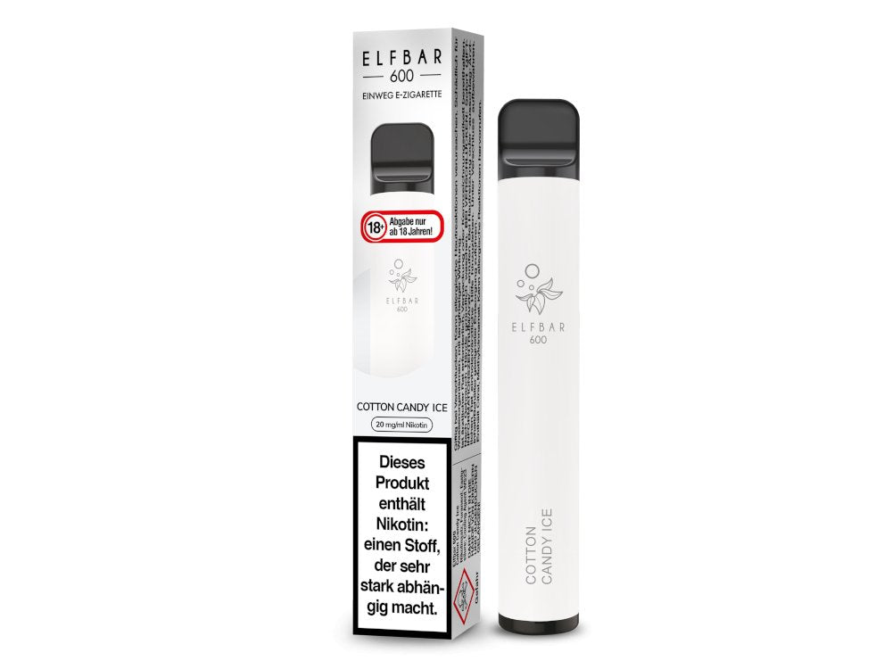 Elf Bar - 600 - Einweg E - Zigarette (Nikotin) - Cotton Candy Ice 1er Packung 20 mg/ml - Vapes4you