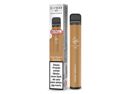 Elf Bar - 600 - Einweg E - Zigarette (Nikotin) - Cream Tobacco 1er Packung 20 mg/ml - Vapes4you