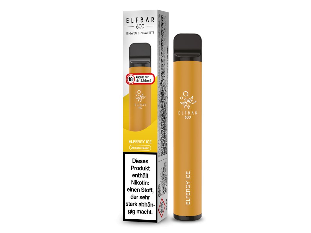 Elf Bar - 600 - Einweg E - Zigarette (Nikotin) - Elfergy Ice 1er Packung 20 mg/ml - Vapes4you