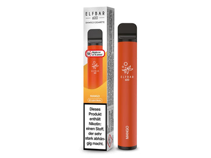 Elf Bar - 600 - Einweg E - Zigarette (Nikotin) - Mango 1er Packung 20 mg/ml - Vapes4you