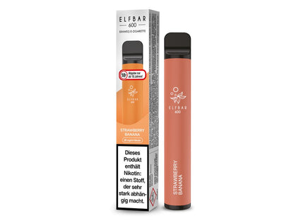 Elf Bar - 600 - Einweg E - Zigarette (Nikotin) - Strawberry Banana 1er Packung 20 mg/ml - Vapes4you