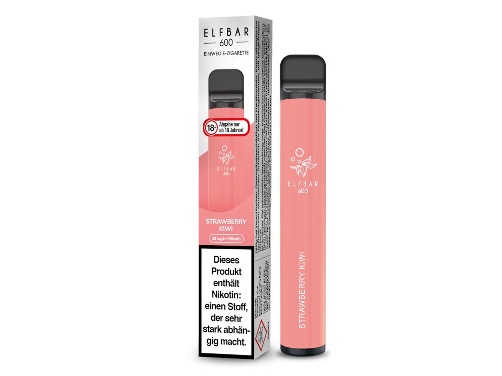 Elf Bar - 600 - Einweg E - Zigarette (Nikotin) - Strawberry Kiwi 1er Packung 20 mg/ml - Vapes4you