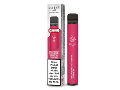 Elf Bar - 600 - Einweg E - Zigarette (Nikotin) - Strawberry Raspberry Cherry Ice 1er Packung 20 mg/ml - Vapes4you