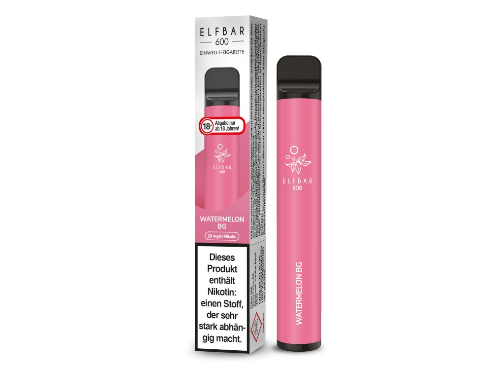 Elf Bar - 600 - Einweg E - Zigarette (Nikotin) - Watermelon BG 1er Packung 20 mg/ml - Vapes4you