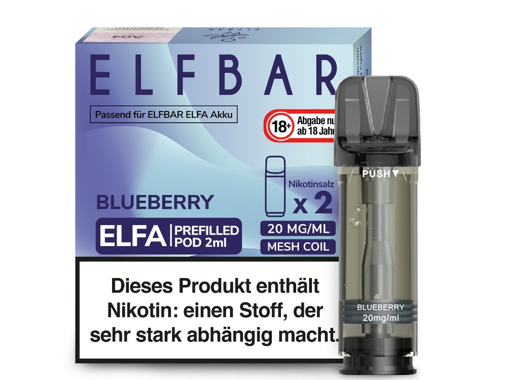 Elf Bar - Elfa - 2ml Prefilled Pods (2 Stück pro Packung) - Blueberry 1er Packung 20 mg/ml - Vapes4you
