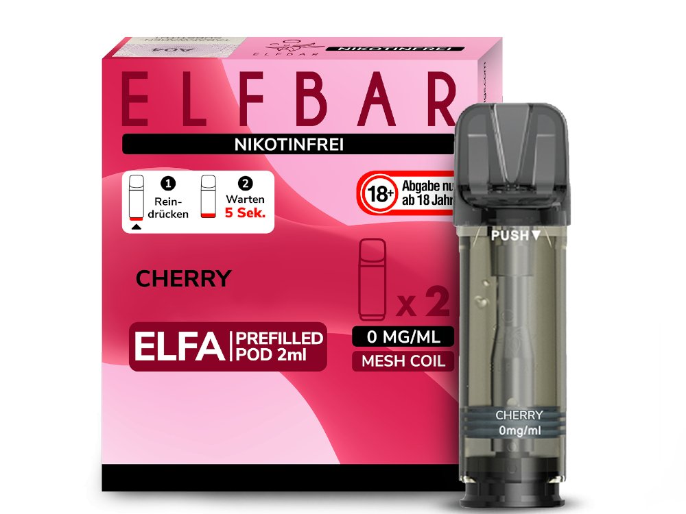 Elf Bar - Elfa - 2ml Prefilled Pods (2 Stück pro Packung) - Cherry 1er Packung 0 mg/ml - Vapes4you