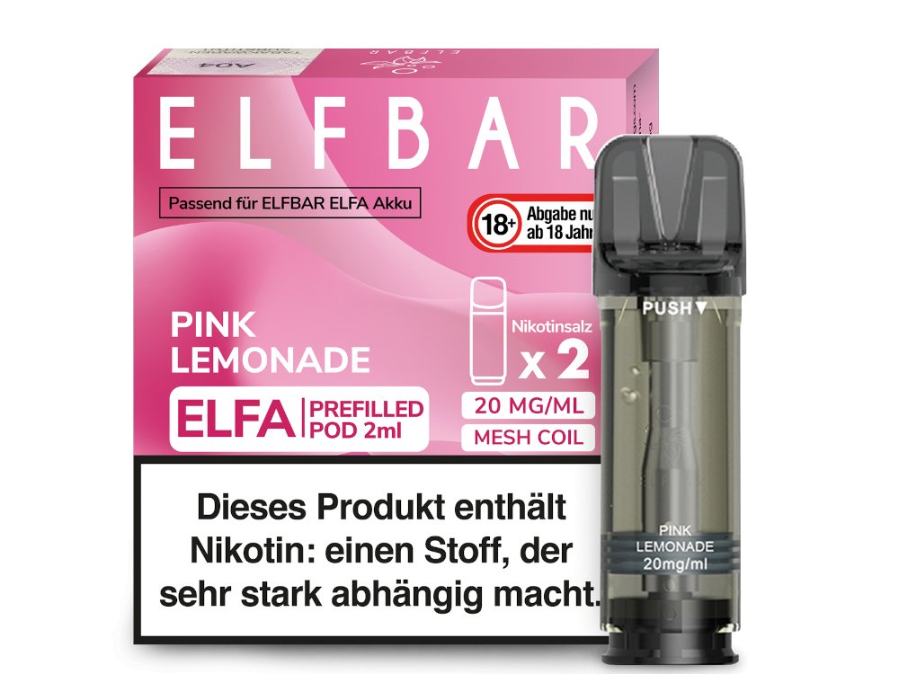 Elf Bar - Elfa - 2ml Prefilled Pods (2 Stück pro Packung) - Pink Lemonade 1er Packung 20 mg/ml - Vapes4you