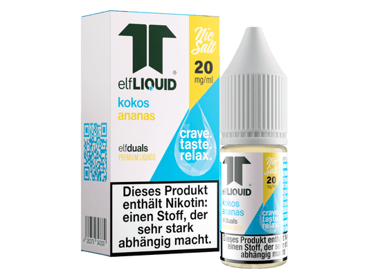 Elf - Liquid - Dual - Kokos - Ananas - 10ml Fertigliquid (Nikotinsalz) - Kokos - Ananas 1er Packung 20 mg/ml - Vapes4you