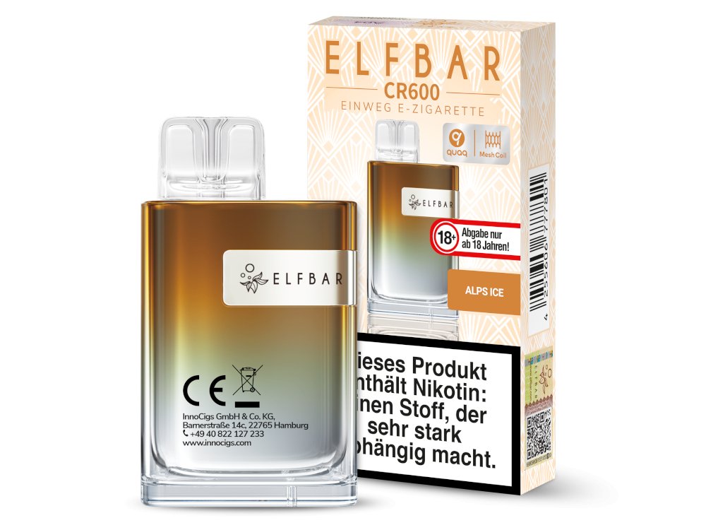 Elfbar - CR600 - Einweg E-Zigarette (Nikotin) - Alps Ice 1er Packung - Vapes4you