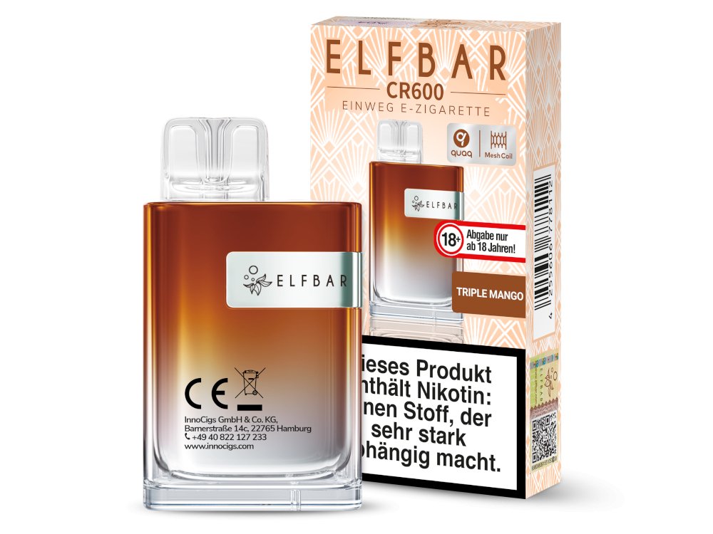 Elfbar - CR600 - Einweg E-Zigarette (Nikotin) - Triple Mango 1er Packung - Vapes4you