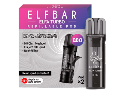 Elfbar - Elfa Turbo - Leer - Pods (2 Stück) - 1er Packung 0,8 Ohm - Vapes4you
