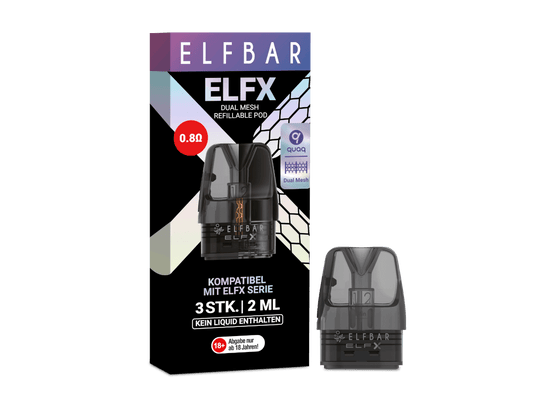 Elfbar - Elfx - Leer - Pods (3 Stück) - 1er Packung 0,8 Ohm - Vapes4you