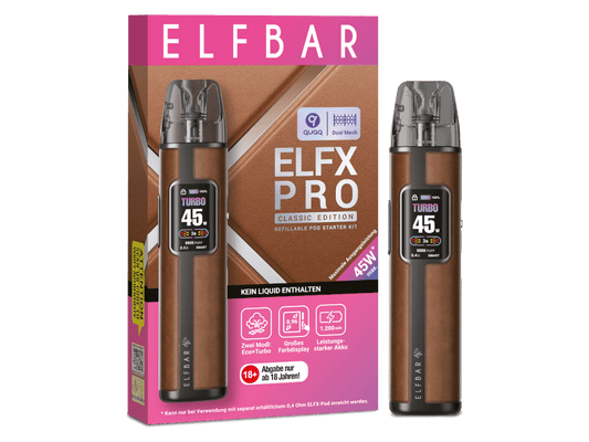 Elfbar - Elfx Pro - E - Zigaretten Set - braun 1er Packung - Vapes4you