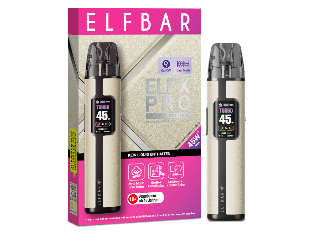 Elfbar - Elfx Pro - E - Zigaretten Set - weiß 1er Packung - Vapes4you
