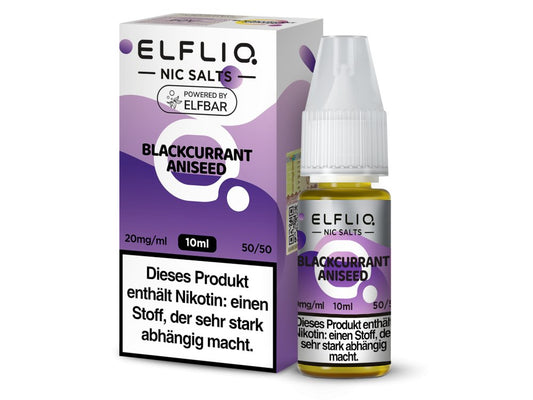 ELFLIQ - Blackcurrant Aniseed - 10ml Fertigliquid (Nikotinsalz) - 1er Packung 20 mg/ml - Vapes4you