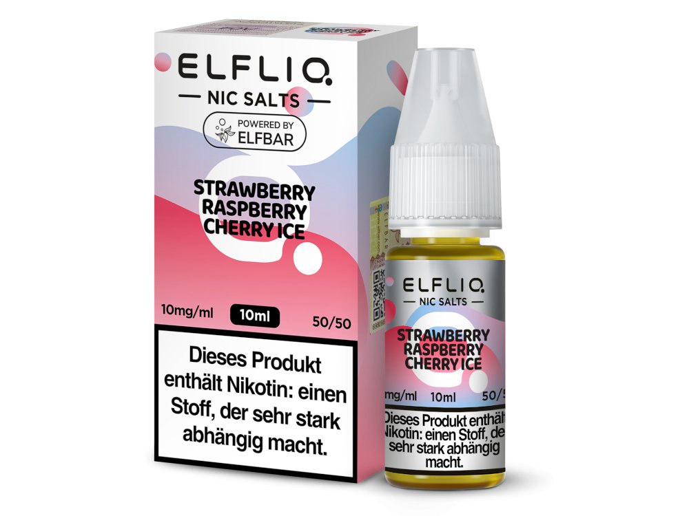 ELFLIQ - Strawberry Raspberry Cherry Ice - 10ml Fertigliquid (Nikotinsalz) - 1er Packung 10 mg/ml - Vapes4you