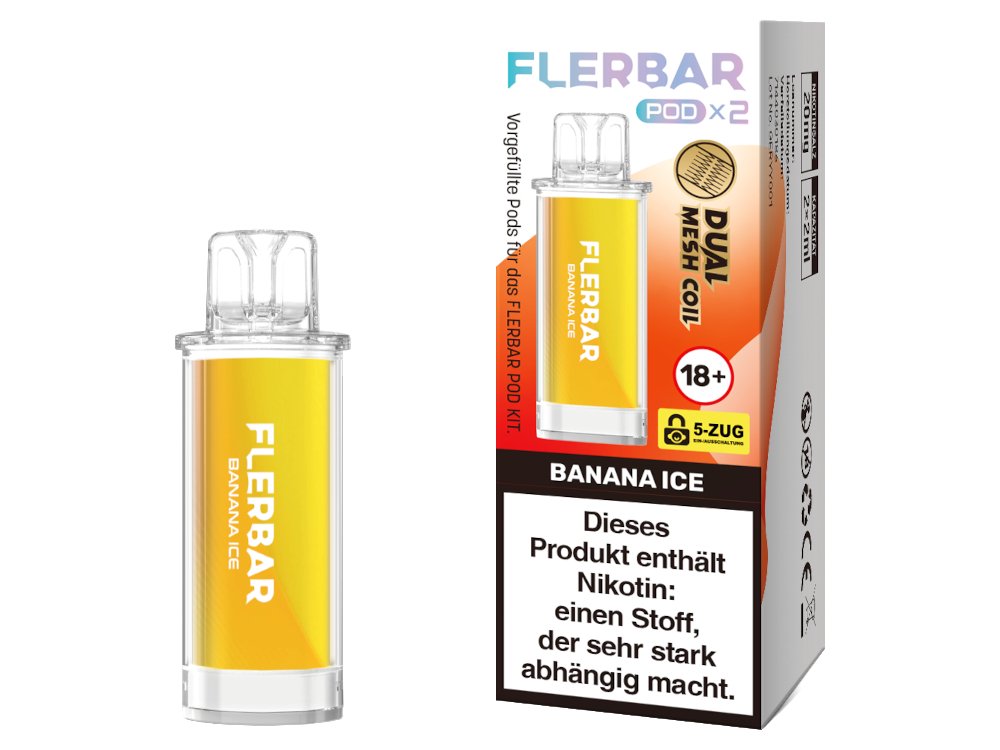 Flerbar - POD - 2ml Prefilled Pods (2 Stück pro Packung) - Banana Ice 1er Packung - Vapes4you