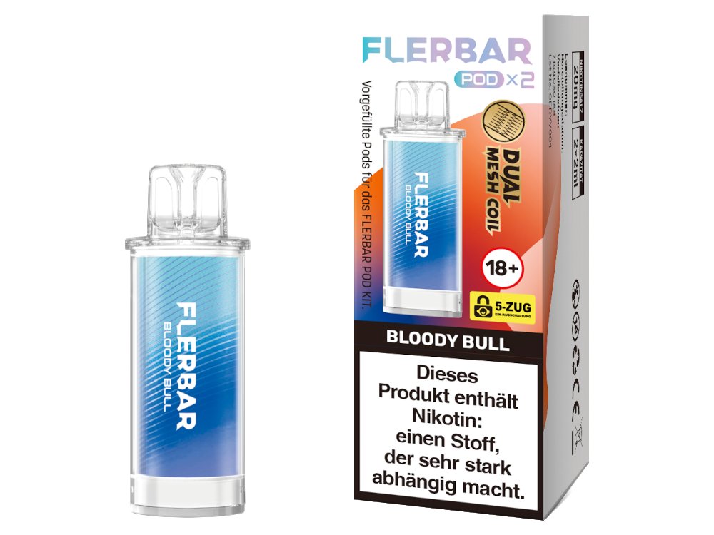 Flerbar - POD - 2ml Prefilled Pods (2 Stück pro Packung) - Bloody Bull 1er Packung - Vapes4you