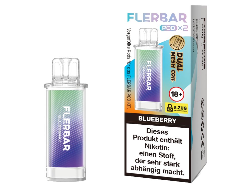 Flerbar - POD - 2ml Prefilled Pods (2 Stück pro Packung) - Blueberry 1er Packung - Vapes4you