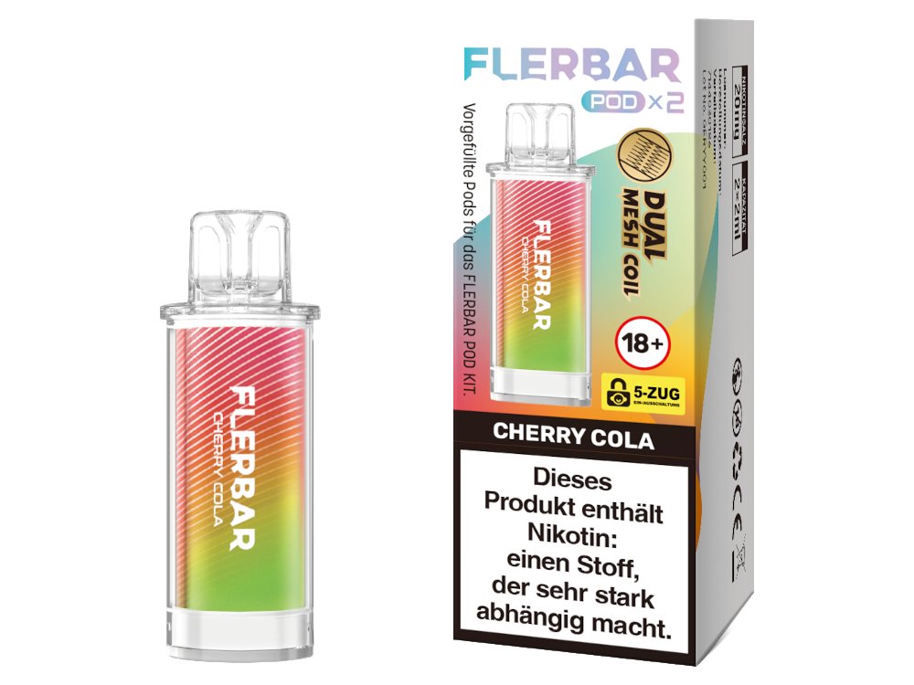 Flerbar - POD - 2ml Prefilled Pods (2 Stück pro Packung) - Cherry Cola 1er Packung - Vapes4you