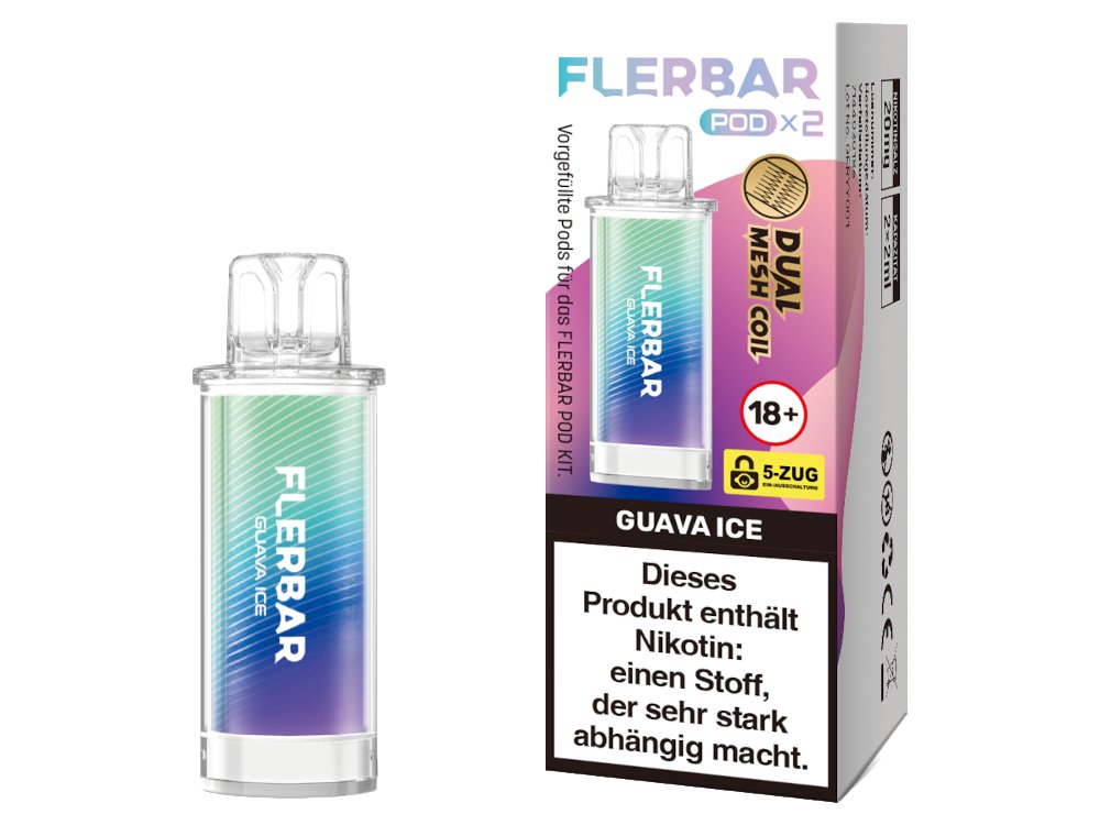 Flerbar - POD - 2ml Prefilled Pods (2 Stück pro Packung) - Guava Ice 1er Packung - Vapes4you